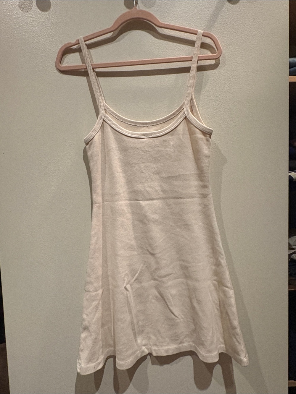 Simple Cream Slip Dress Tank